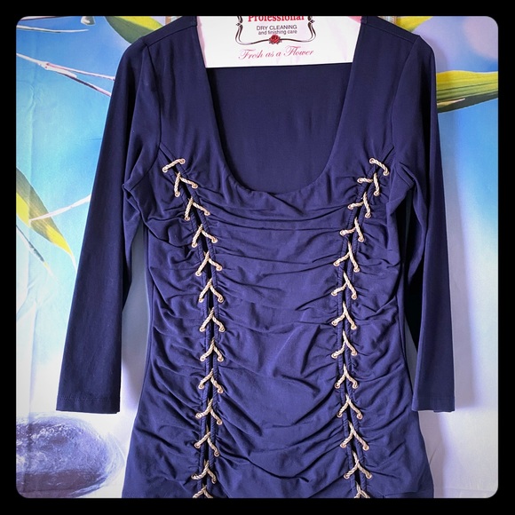 Boston Proper Ruched Lace-up Top - Picture 2 of 7